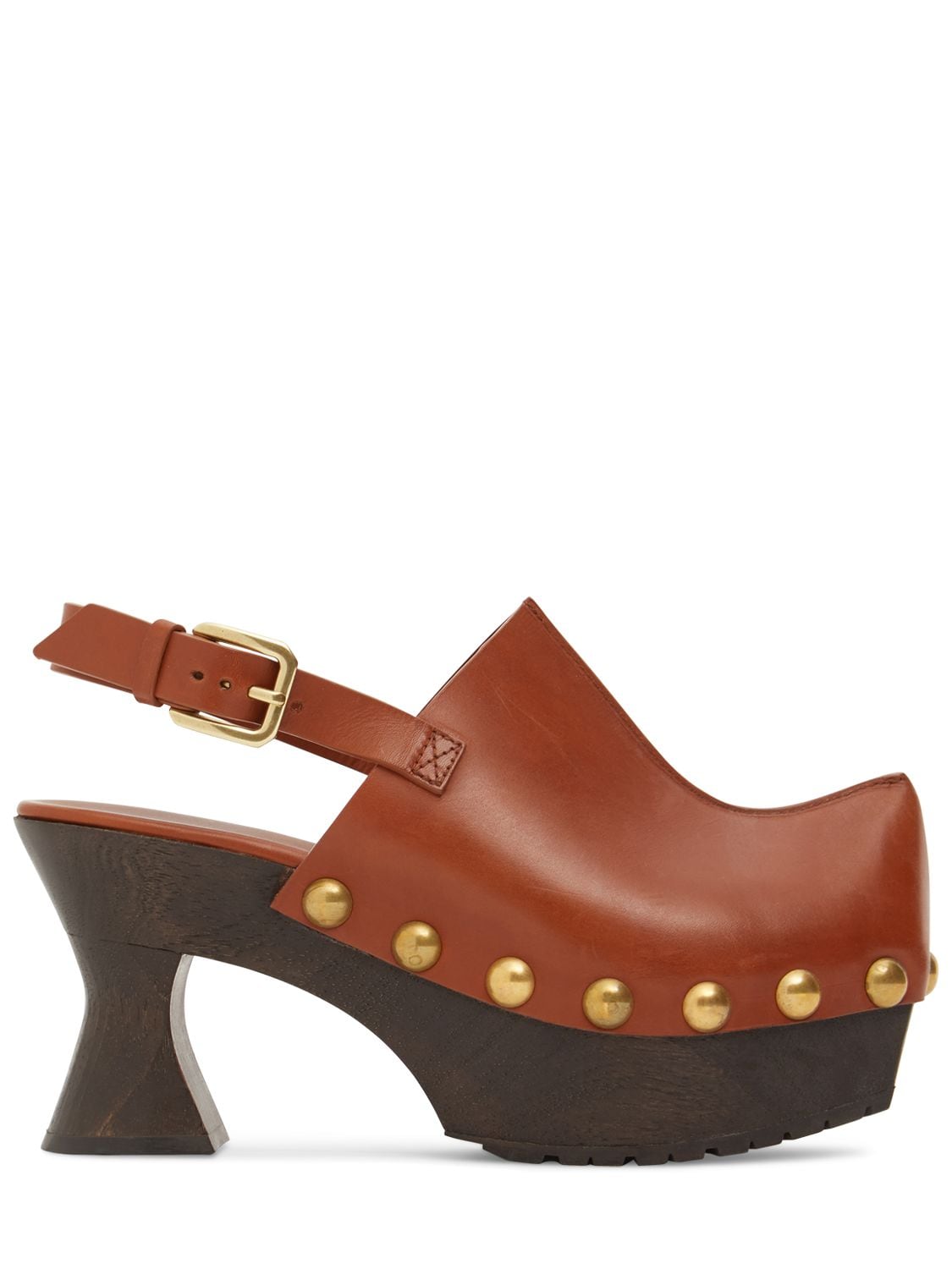 Etro 90mm Leather Clogs In Tan