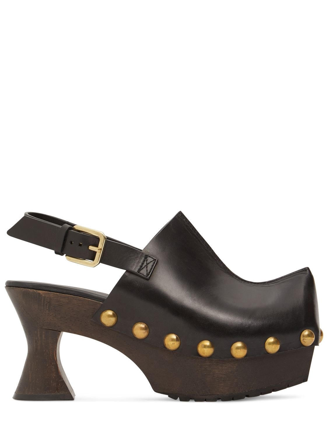 Etro 90mm Leather Clogs In Black