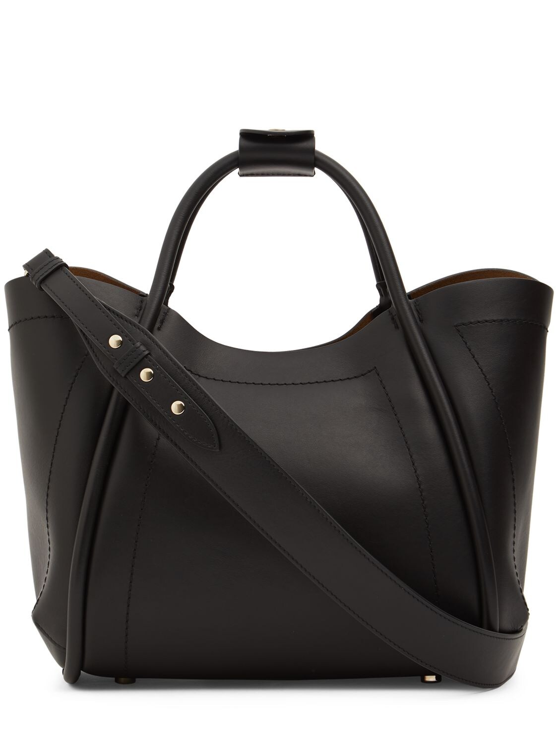 Shop Max Mara Medium Marin Leather Tote Bag In Black