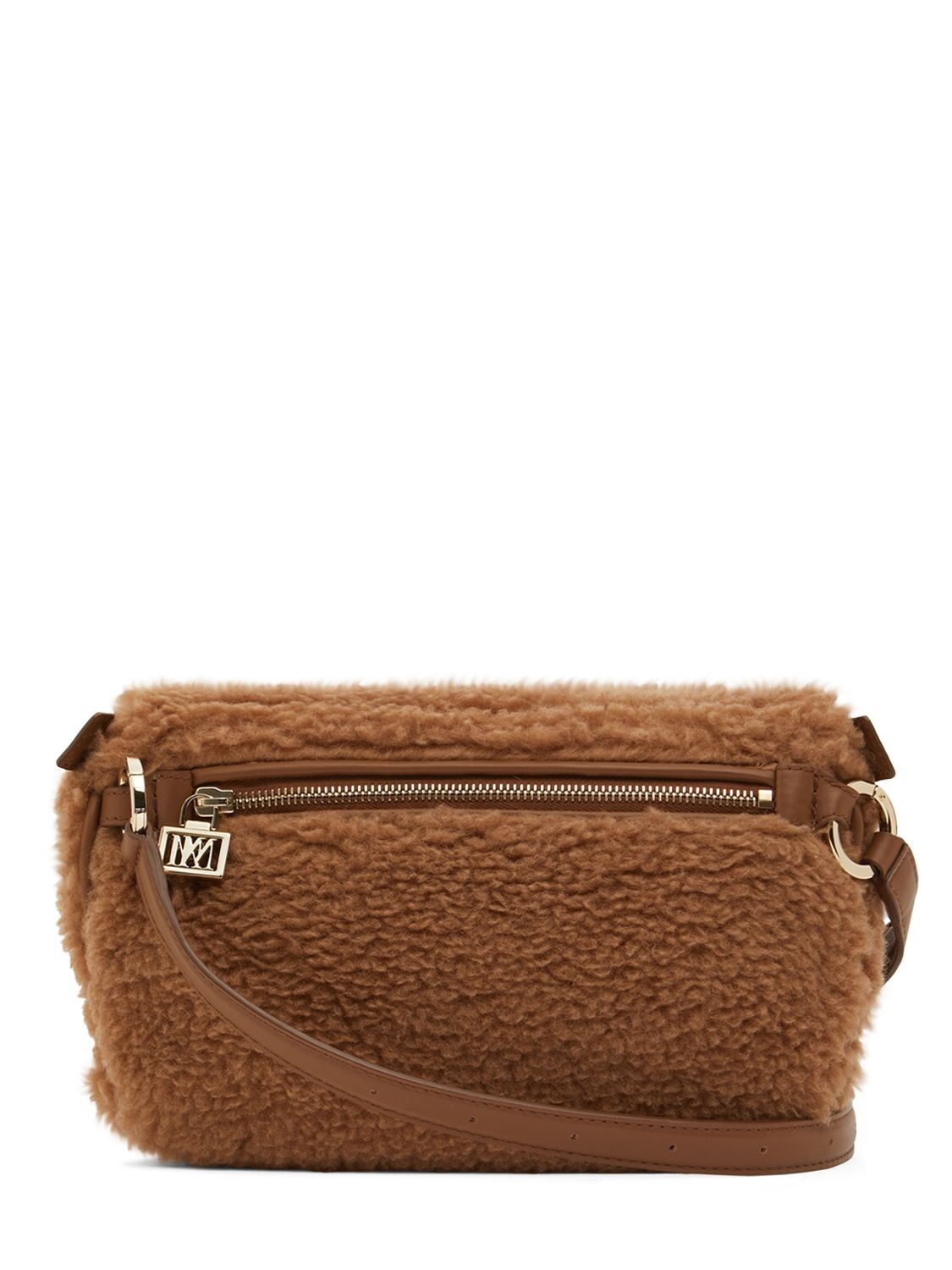 Shop Max Mara Banane Teddy Belt Bag In Cammello