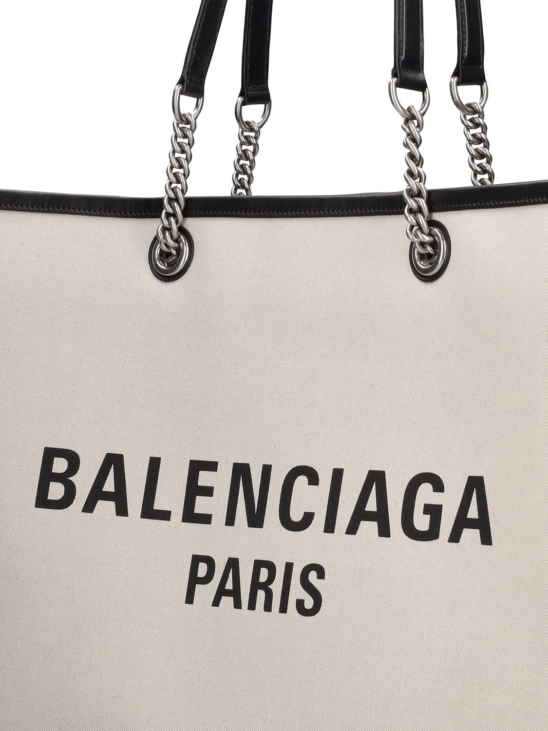 Shop Balenciaga Large Duty Free Cotton Blend Tote Bag In Naturel