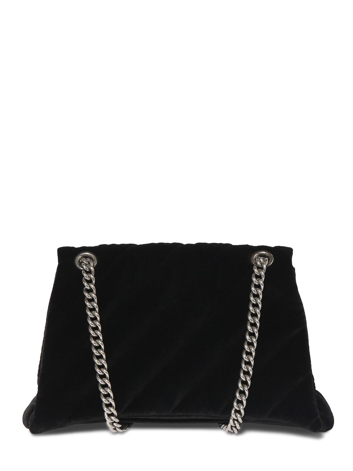 Shop Balenciaga Small Crush Quilted Viscose Blend Bag In Black
