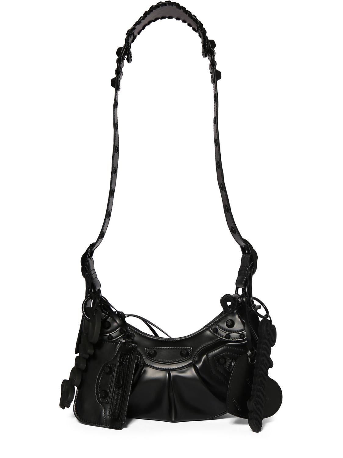 Balenciaga Xs Le Cagole Leather Shoulder Bag In Black