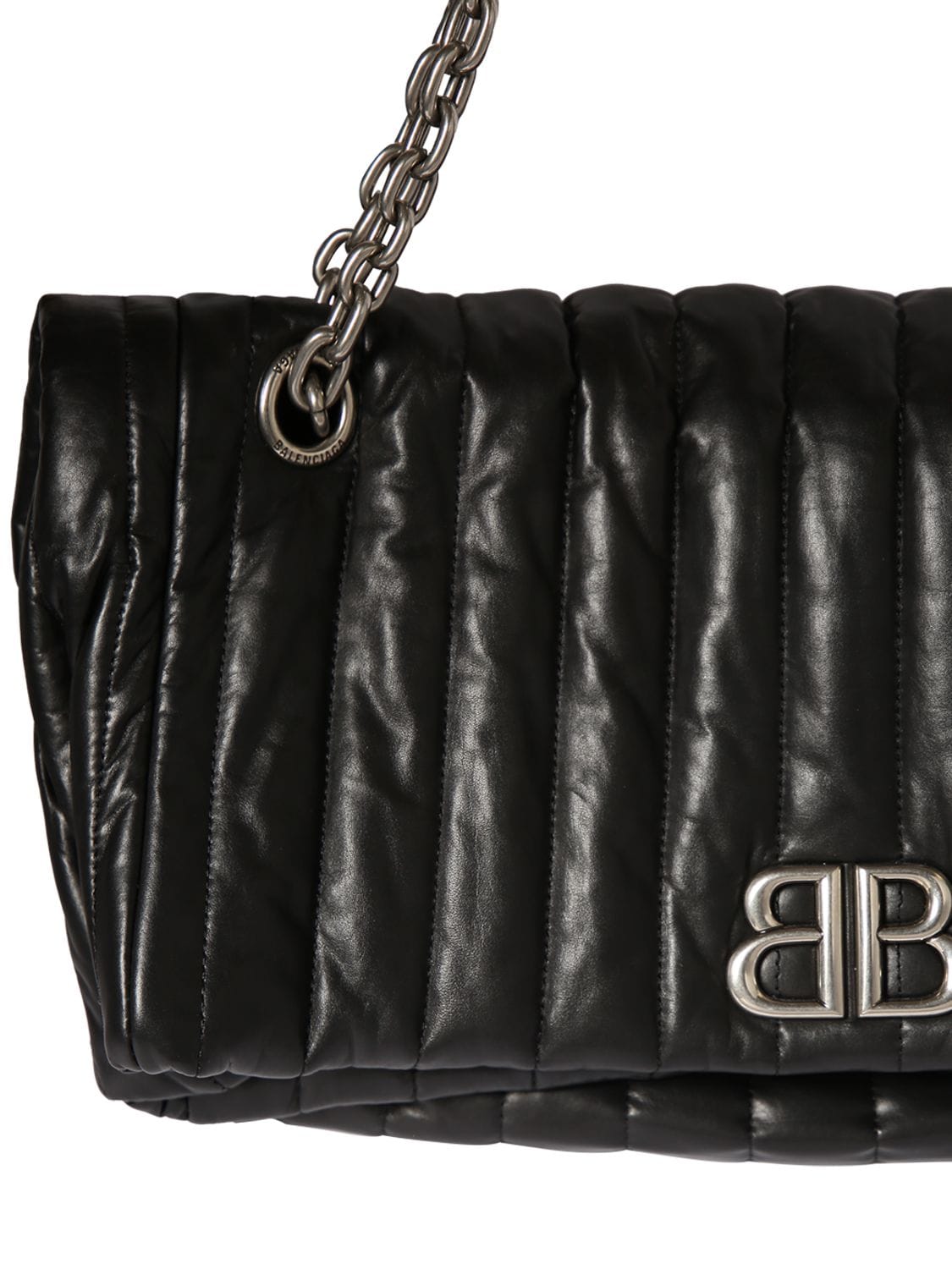 Shop Balenciaga Medium Monaco Leather Shoulder Bag In Black