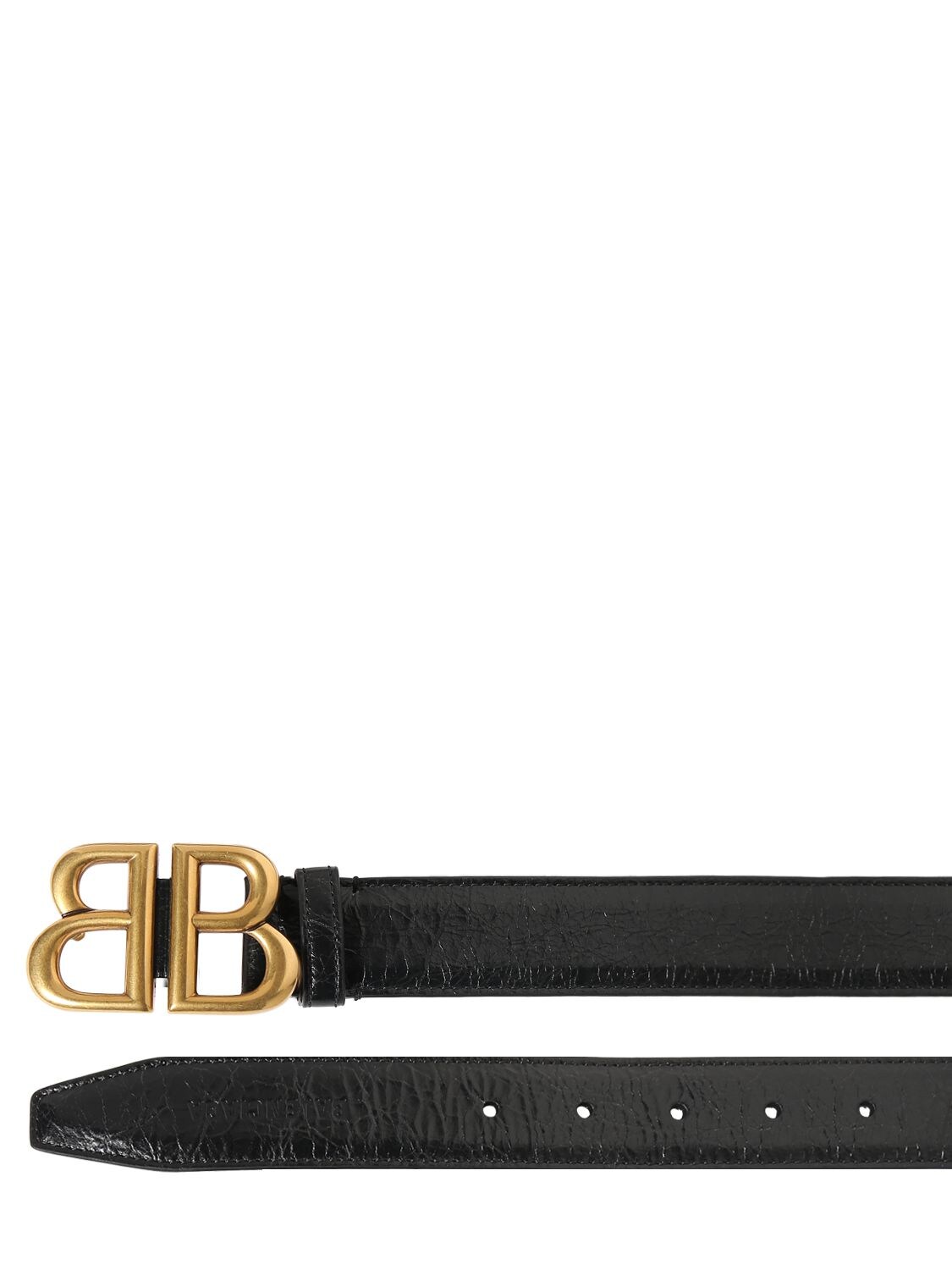 Shop Balenciaga 30mm Monaco Leather Belt In Black