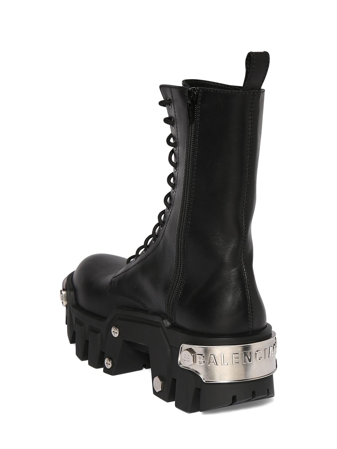 Shop Balenciaga 80mm Bulldozer Leather Boots In Black