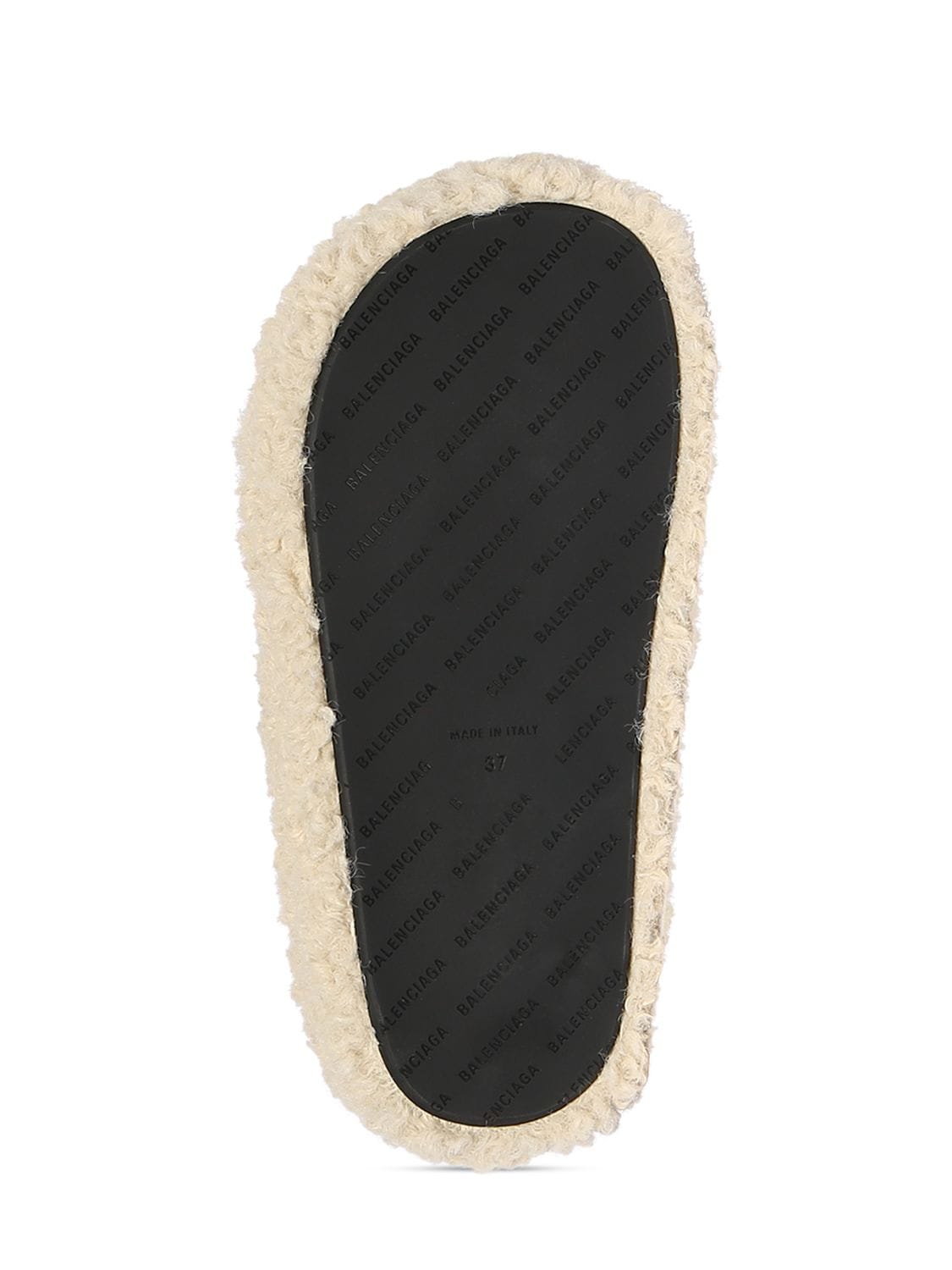 Shop Balenciaga 10mm Furry Faux Shearling Sandals In Beige
