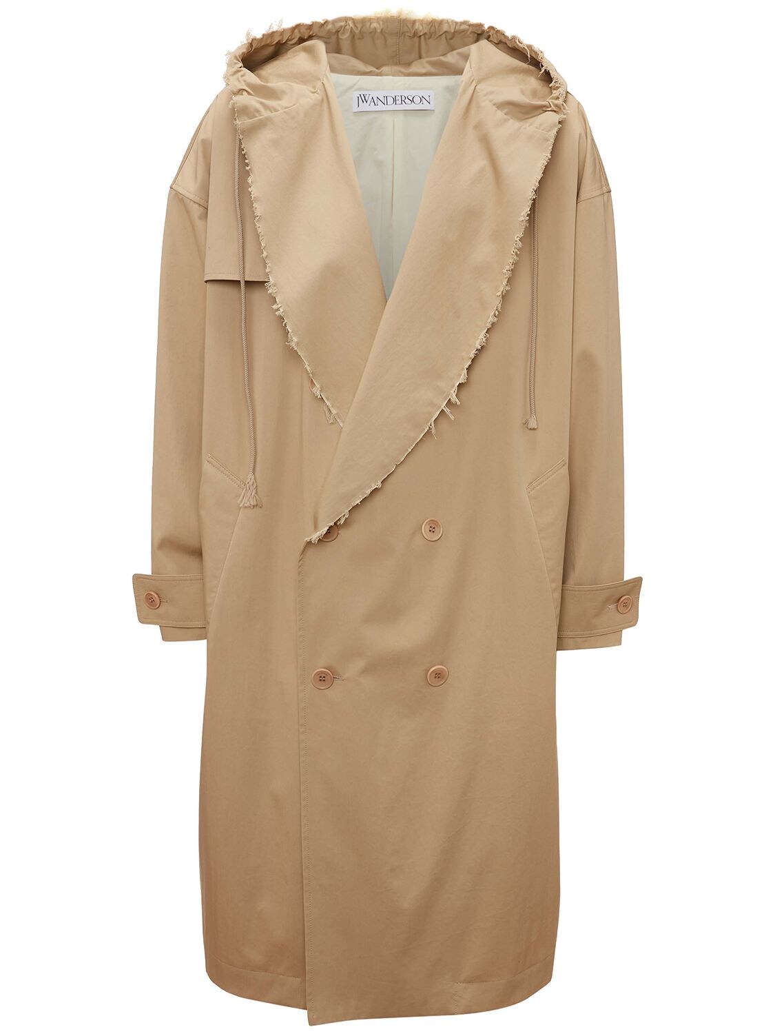JW ANDERSON COTTON TWILL HOODED TRENCH COAT