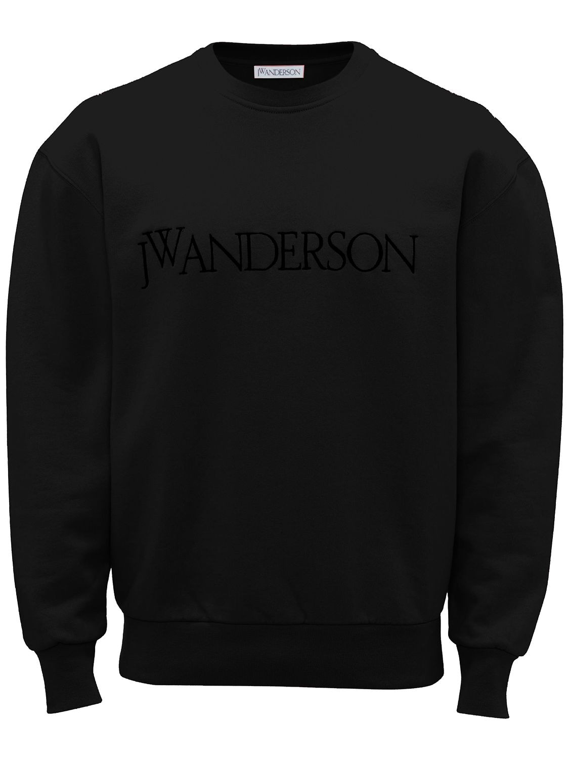 Jw Anderson Logo Embroidery Cotton Jersey Sweatshirt In Black