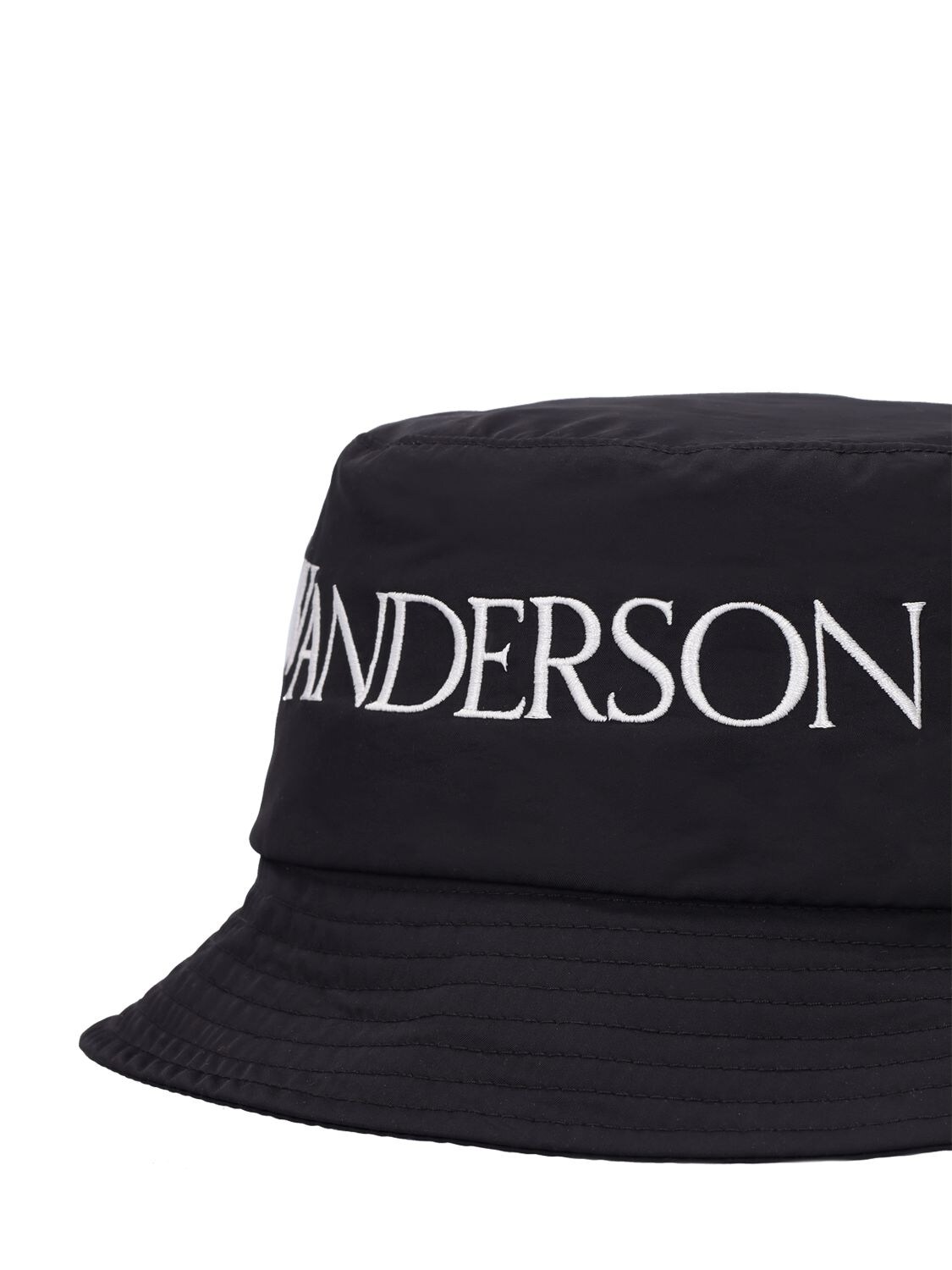 Shop Jw Anderson Logo Embroidered Bucket Hat In Black