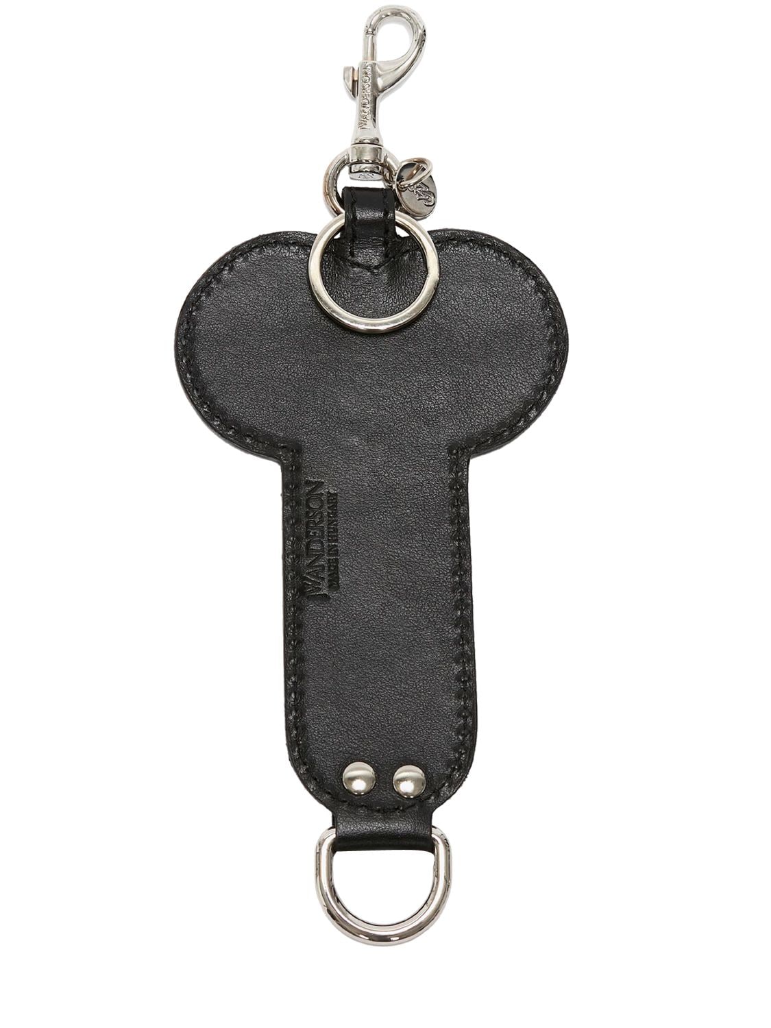 Jw Anderson Punk Penis Leather Key Chain In Black