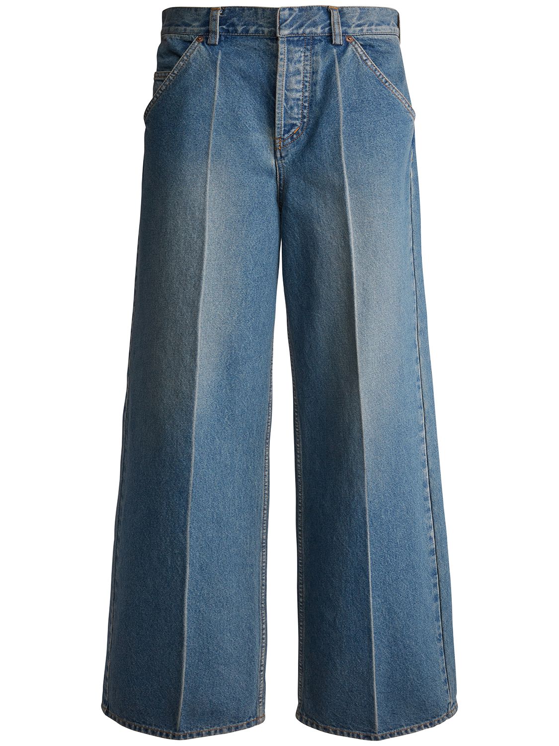 Shop Petar Petrov Denim Midrise Wide Leg Jeans In Light Blue