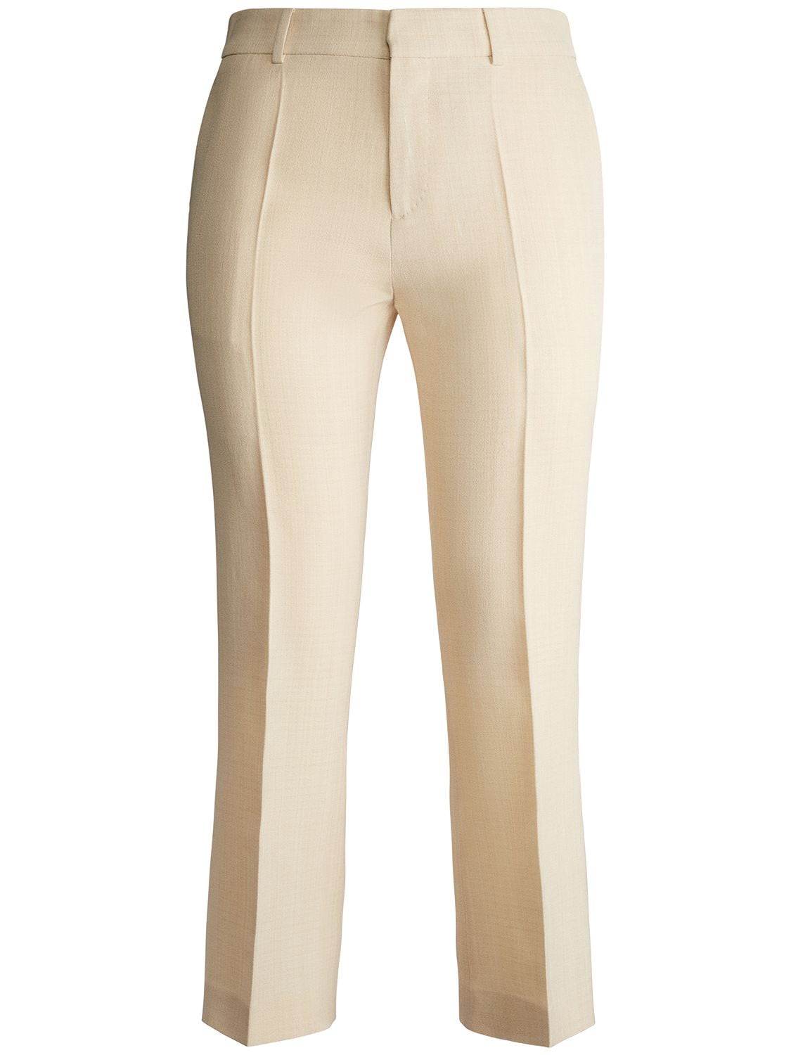 Petar Petrov Twill Midrise Straight Trousers In Ivory