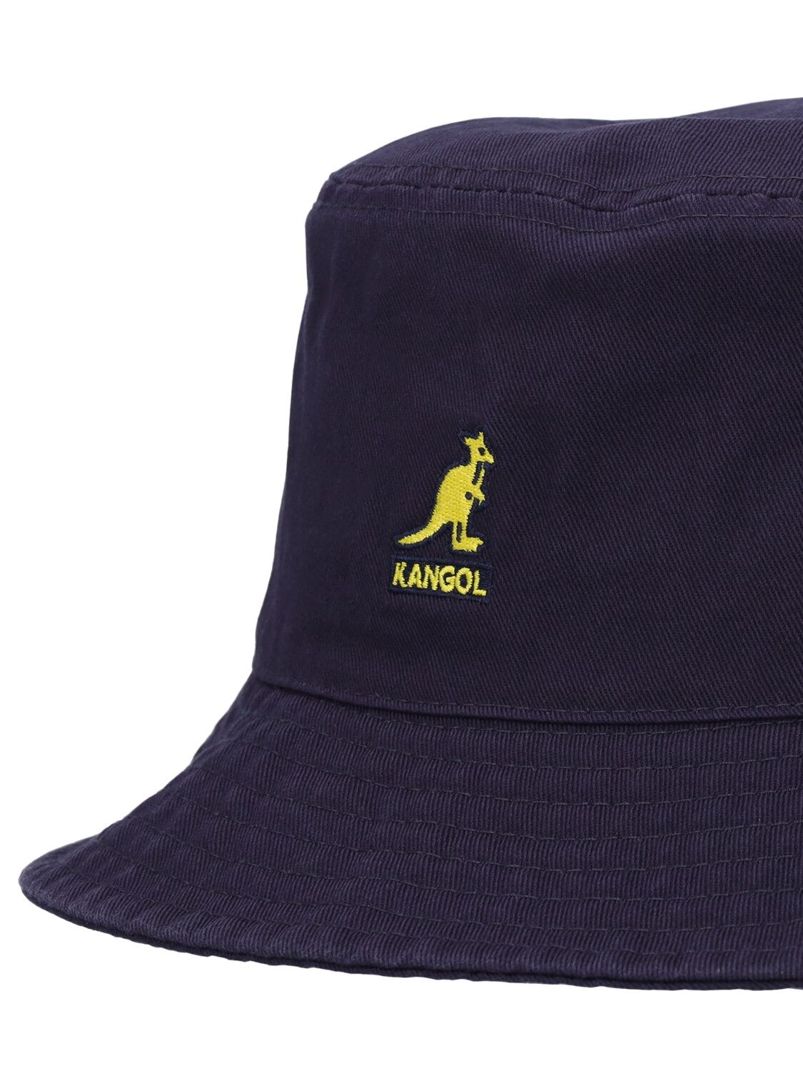 Shop Kangol Washed Cotton Bucket Hat In Navy