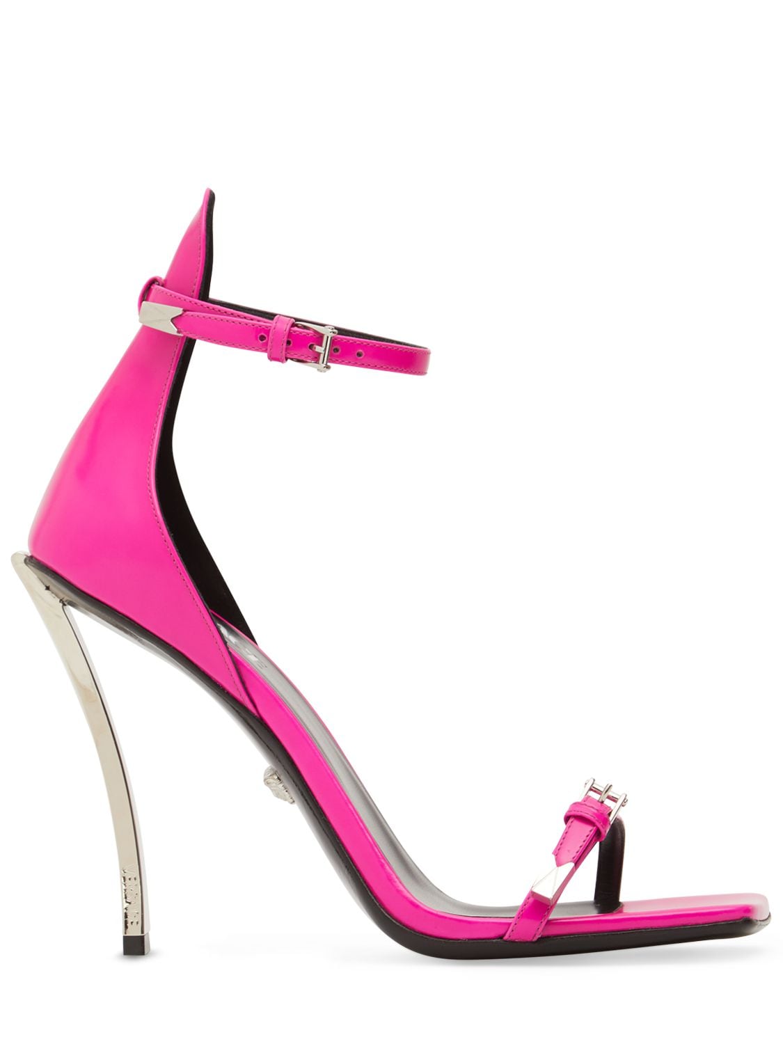 Shop Versace 110mm Leather Sandals In Fuchsia