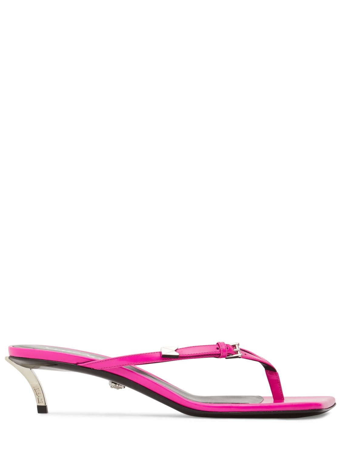 Versace 40mm Leather Sandals In Fuchsia