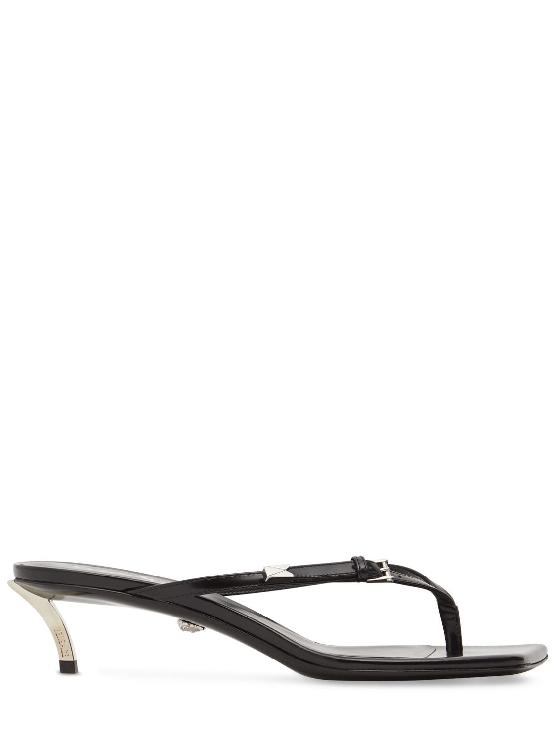 Versace 40mm Leather Sandals In Black