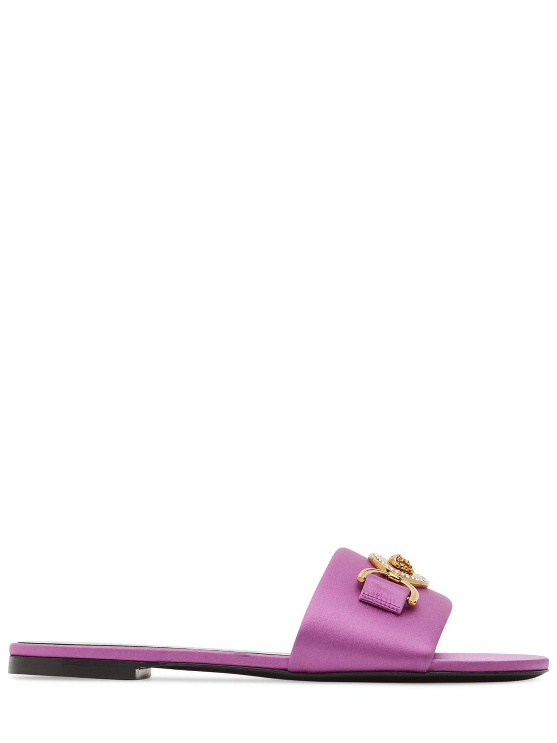Versace 10mm Satin Slides In Purple