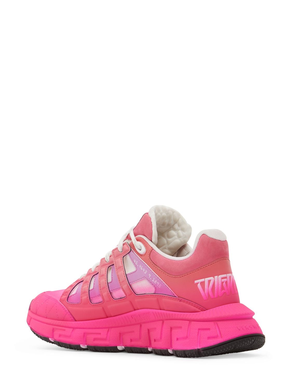 Shop Versace Leather Sneakers In Fuchsia