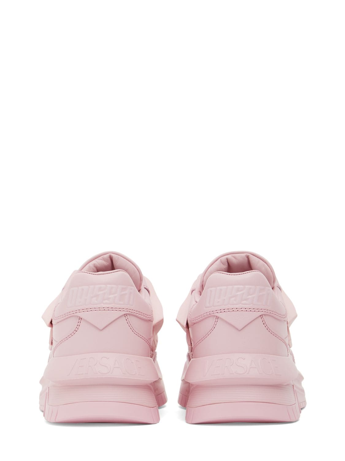 Shop Versace 30mm Odissea Leather & Rubber Sneakers In Pink