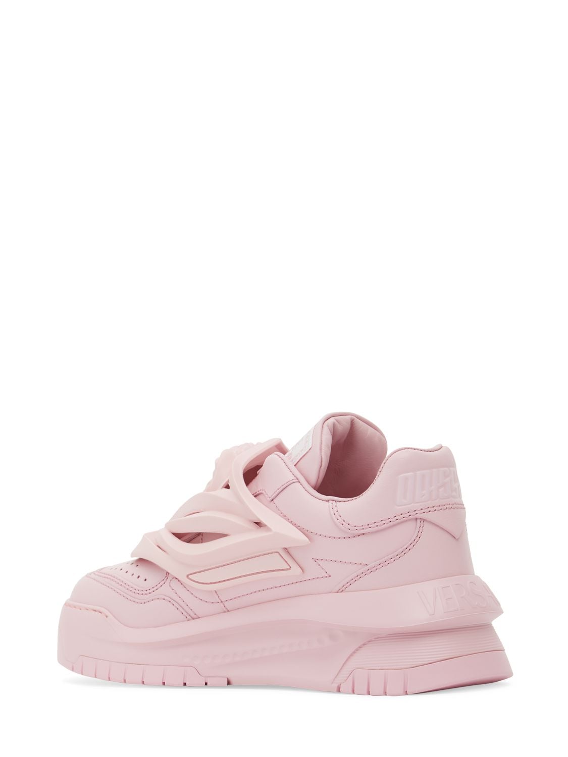 Shop Versace 30mm Odissea Leather & Rubber Sneakers In Pink