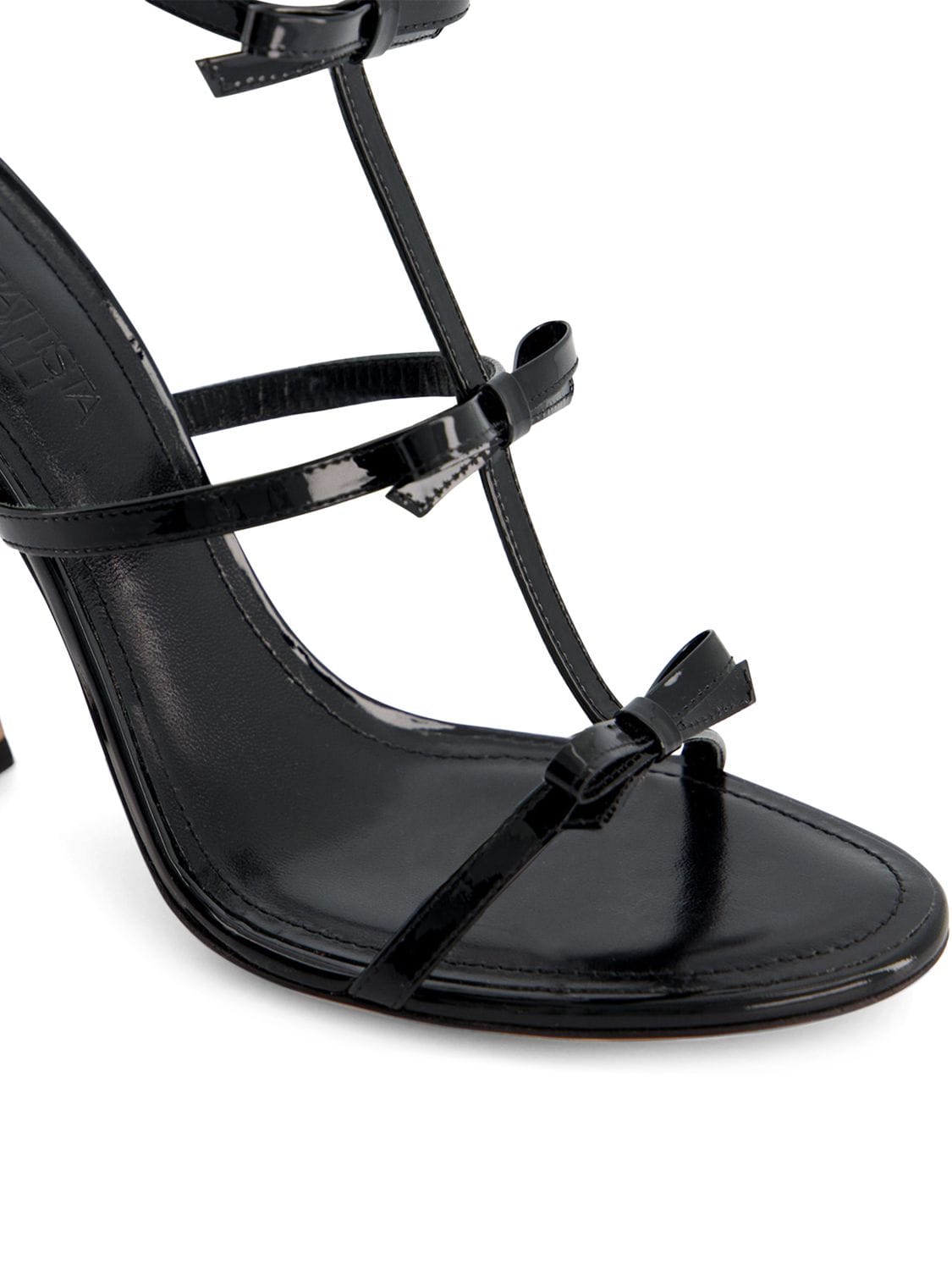 Shop Giambattista Valli 90mm Patent Leather Sandals In Black