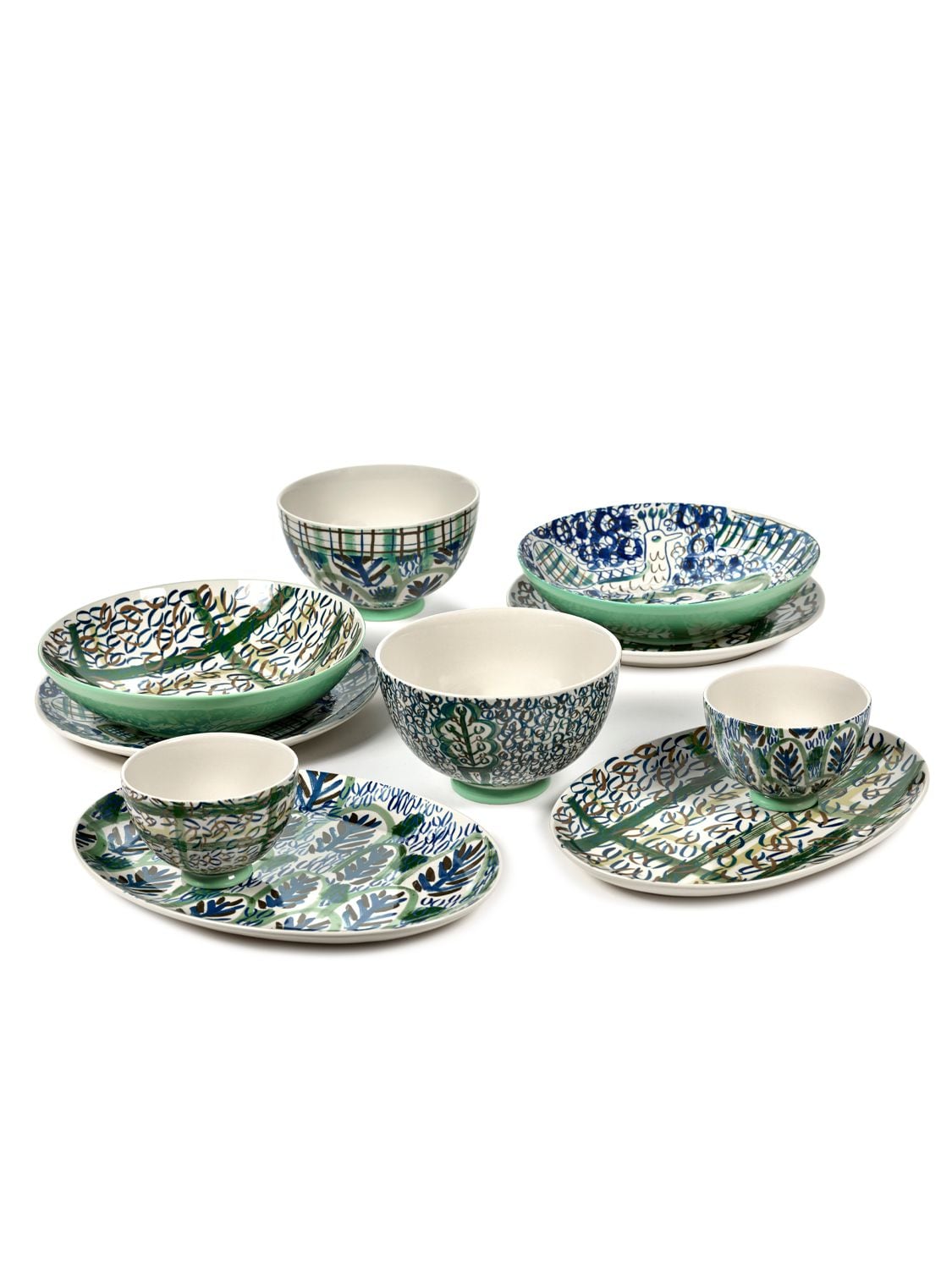 Shop Serax 23cm Medium Japanese Kimonos Bowl In Blue,green