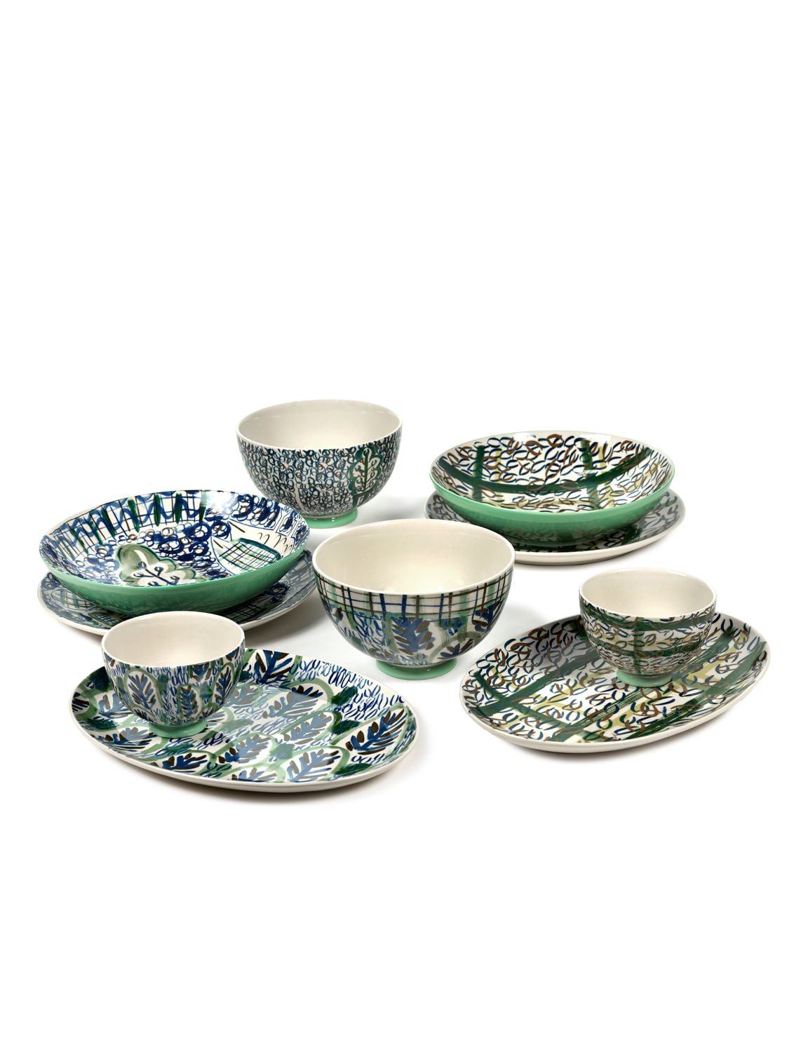 Shop Serax 23cm Medium Japanese Kimonos Bowl In Blue,green