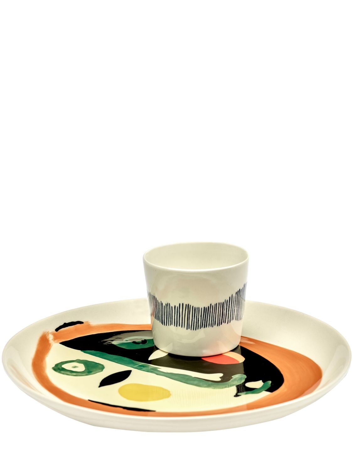 Shop Serax Set Of 2 Medium 22.5cm Feast Plates In Multicolor