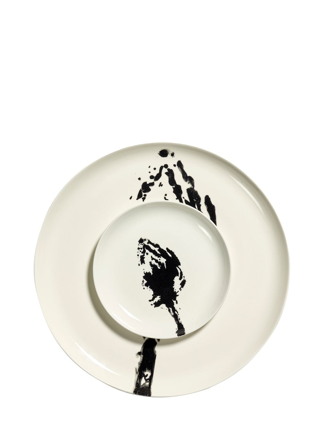 Serax Set Of 2 19cm Feast Black & White Plates In White