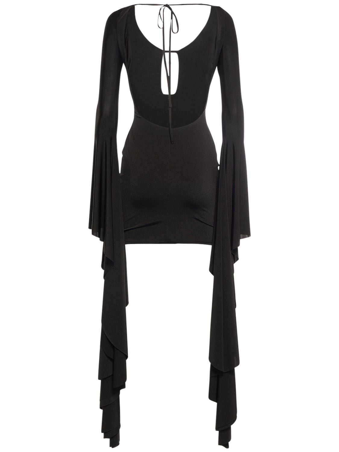 Giuseppe Di Morabito Cut Out Draped Sleeves Mini Dress In Black