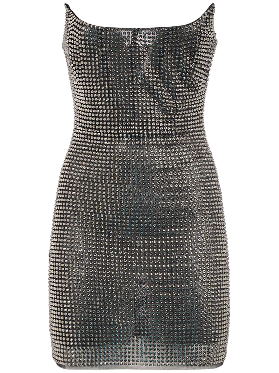 Image of Embellished Corset Bustier Mini Dress