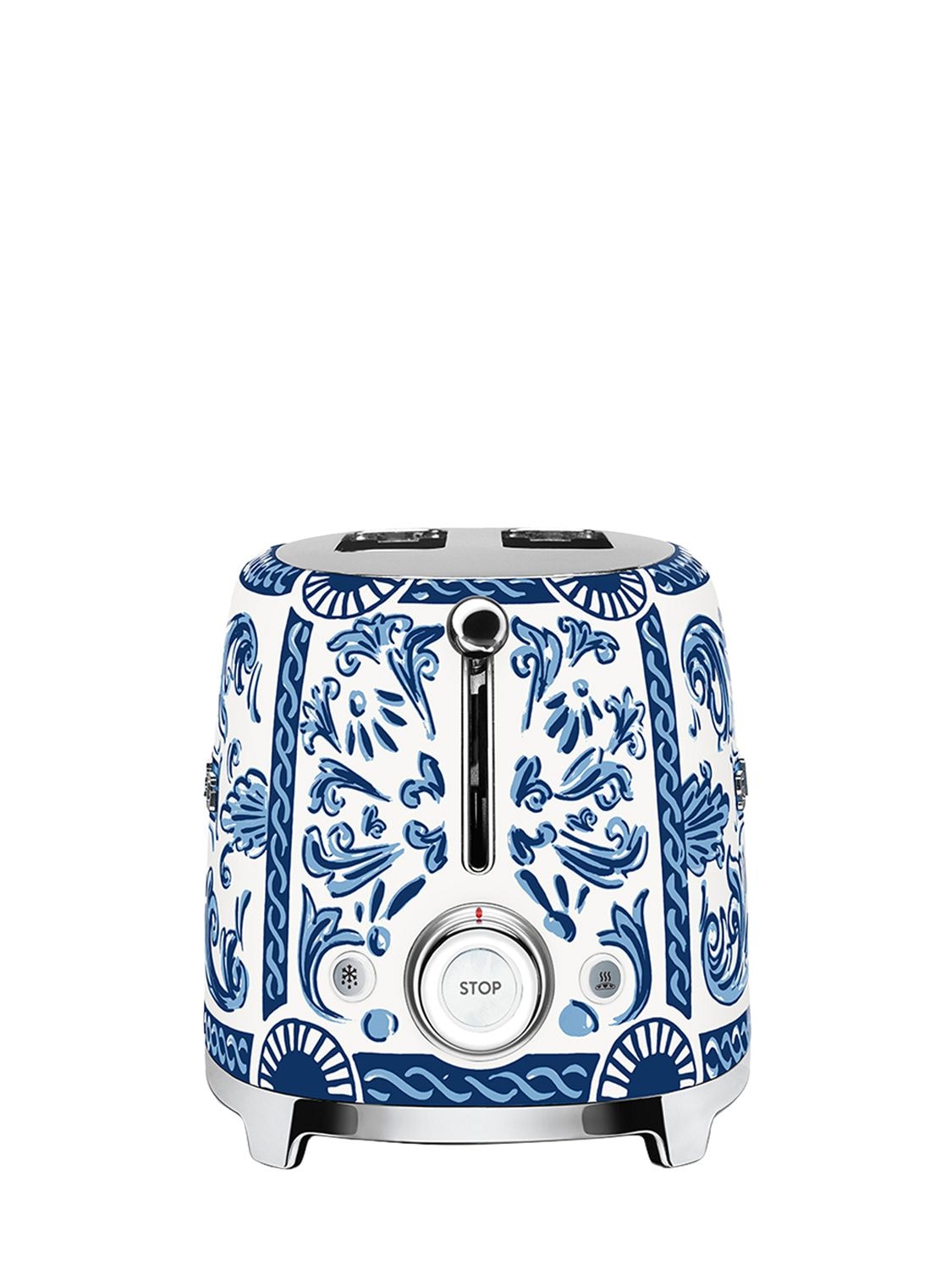 Shop Smeg D&g Blu Mediterraneo 2x2 Toaster In Blue