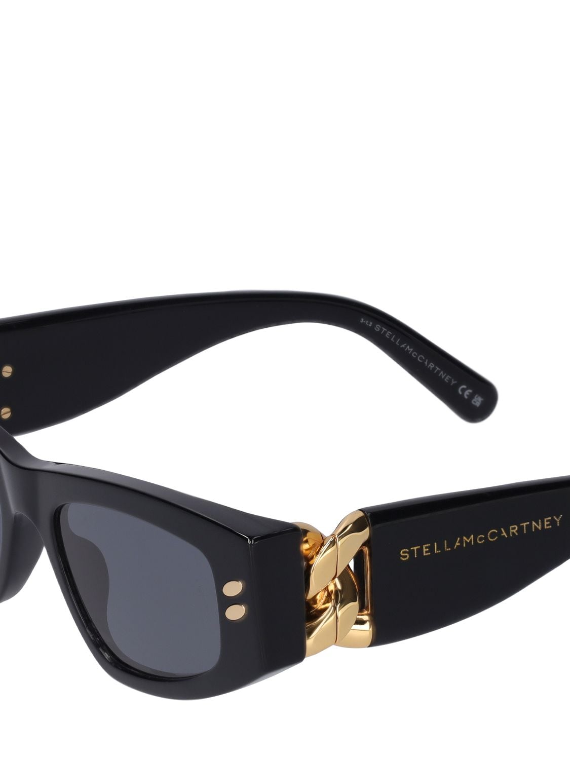 Shop Stella Mccartney Falabella Squared Acetate Sunglasses In Black,smoke