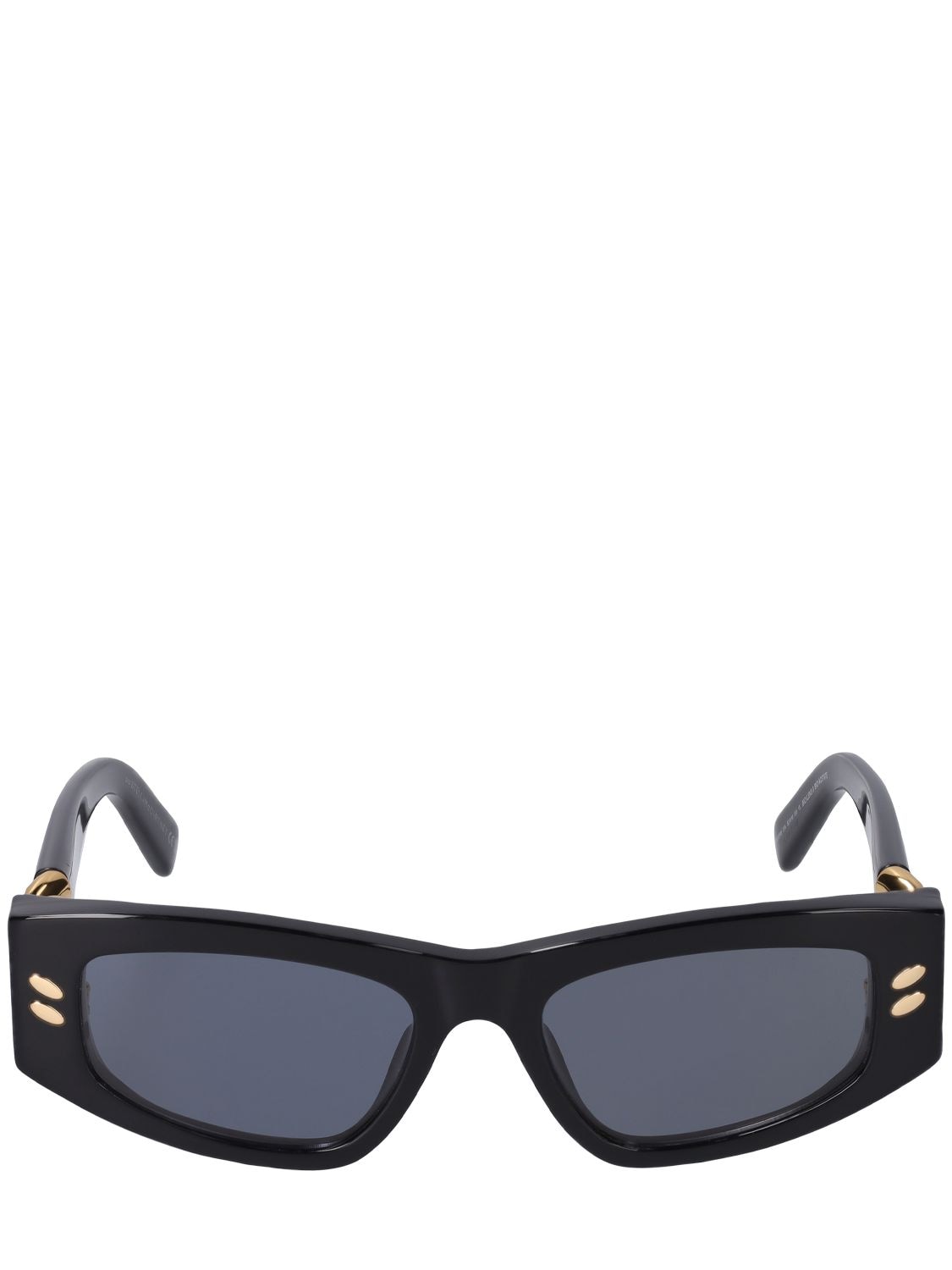 Stella Mccartney Falabella Squared Acetate Sunglasses In Black,smoke