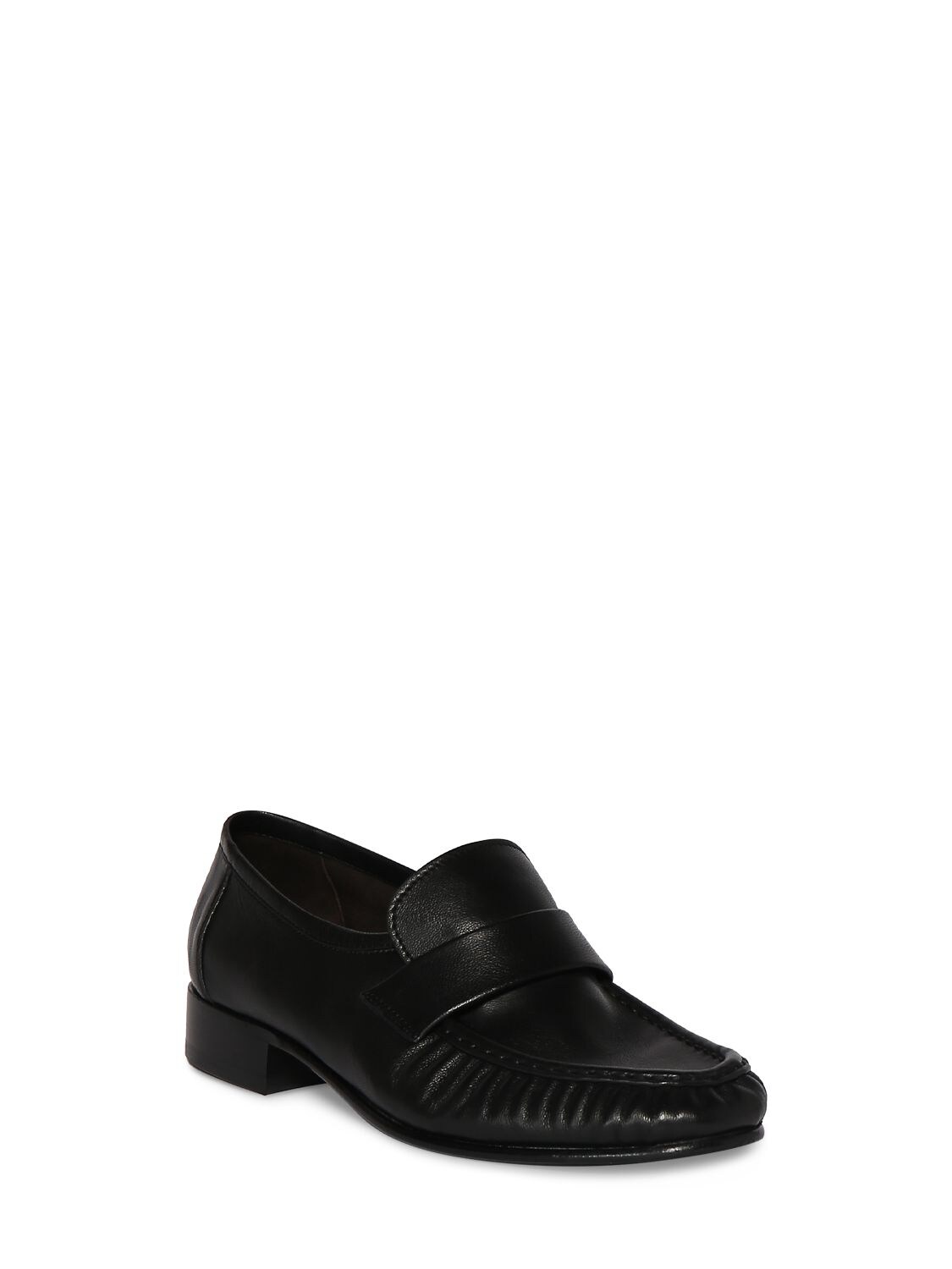Shop The Row 20mm Soft Leather Loafers In Black