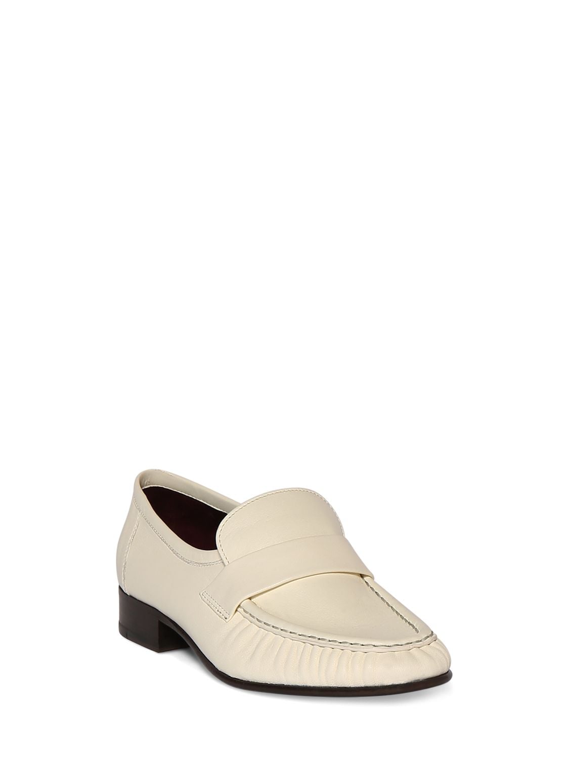 Shop The Row 20mm Soft Leather Loafers In Ivory