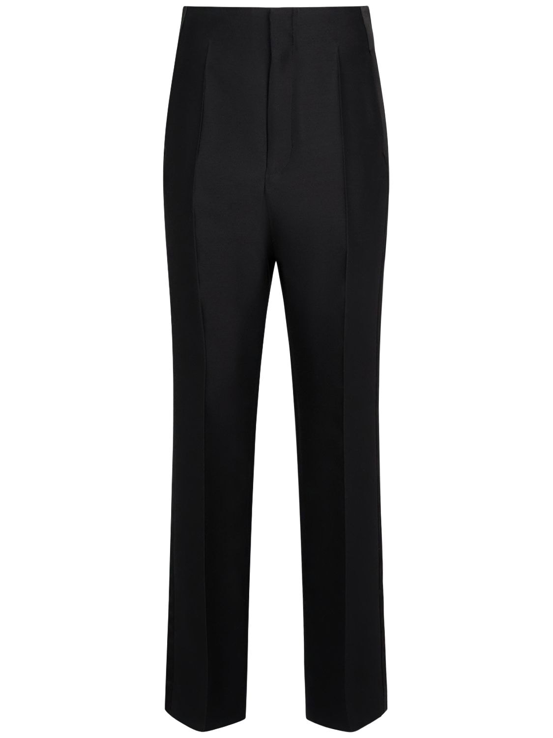 The Row Hector Wool & Silk Straight Trousers In Black