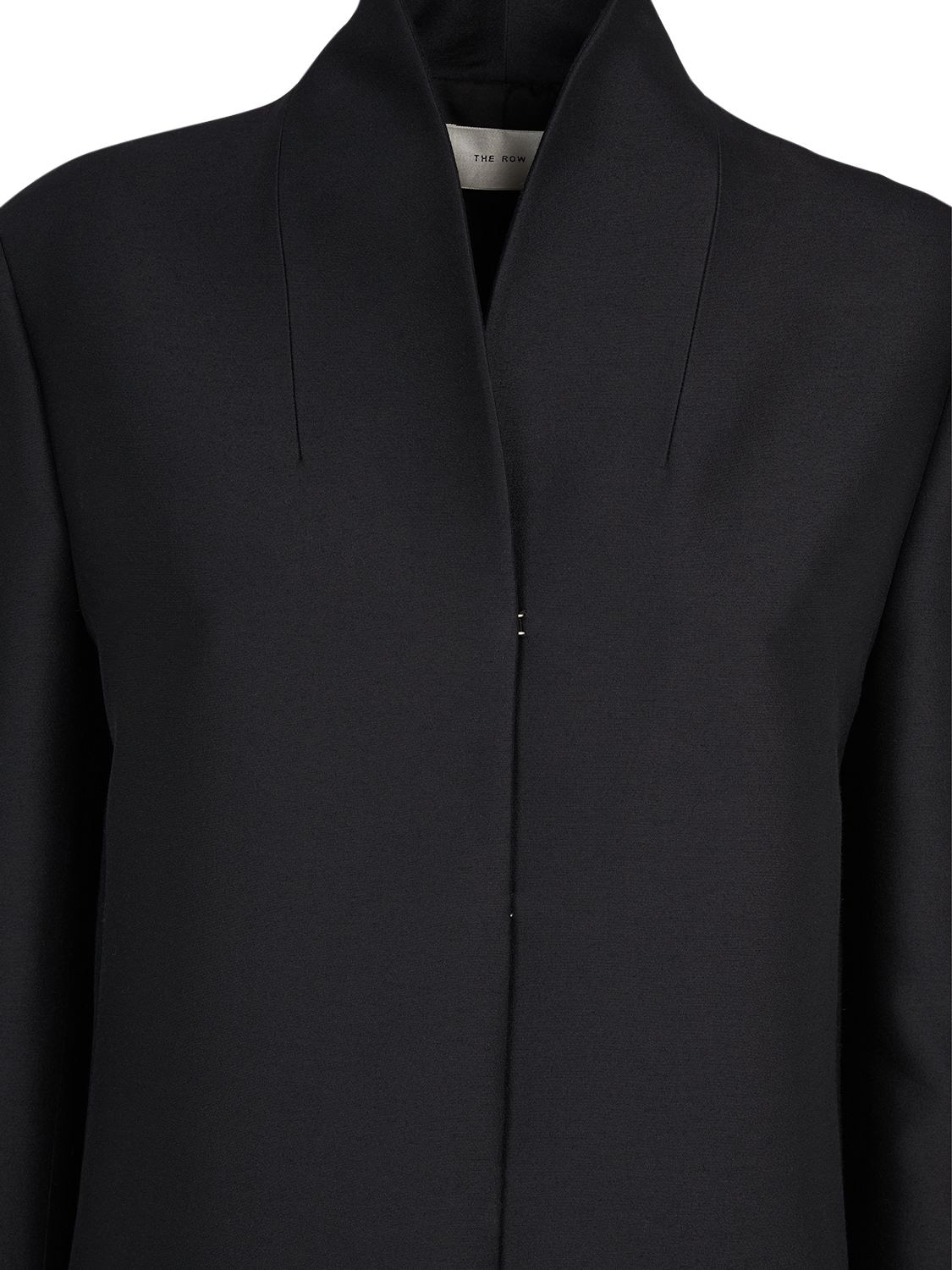 Shop The Row Egle Wool & Silk Satin Long Coat In Black