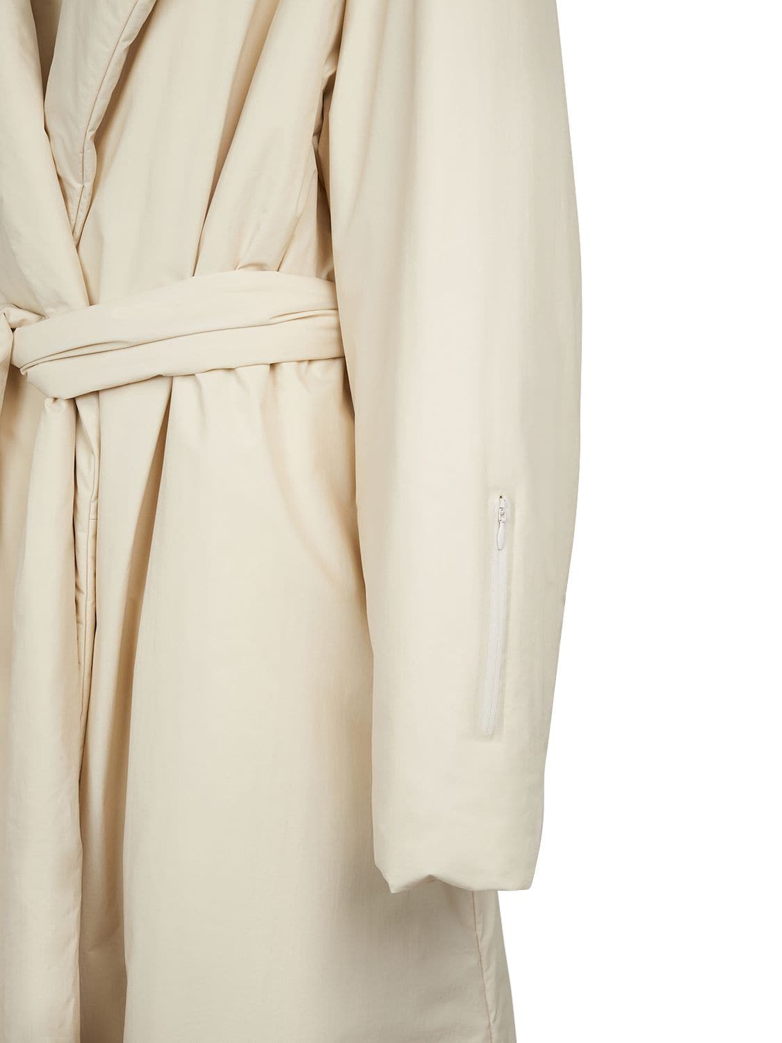 Shop The Row Francine Long Belted Down Jacket In Ivory