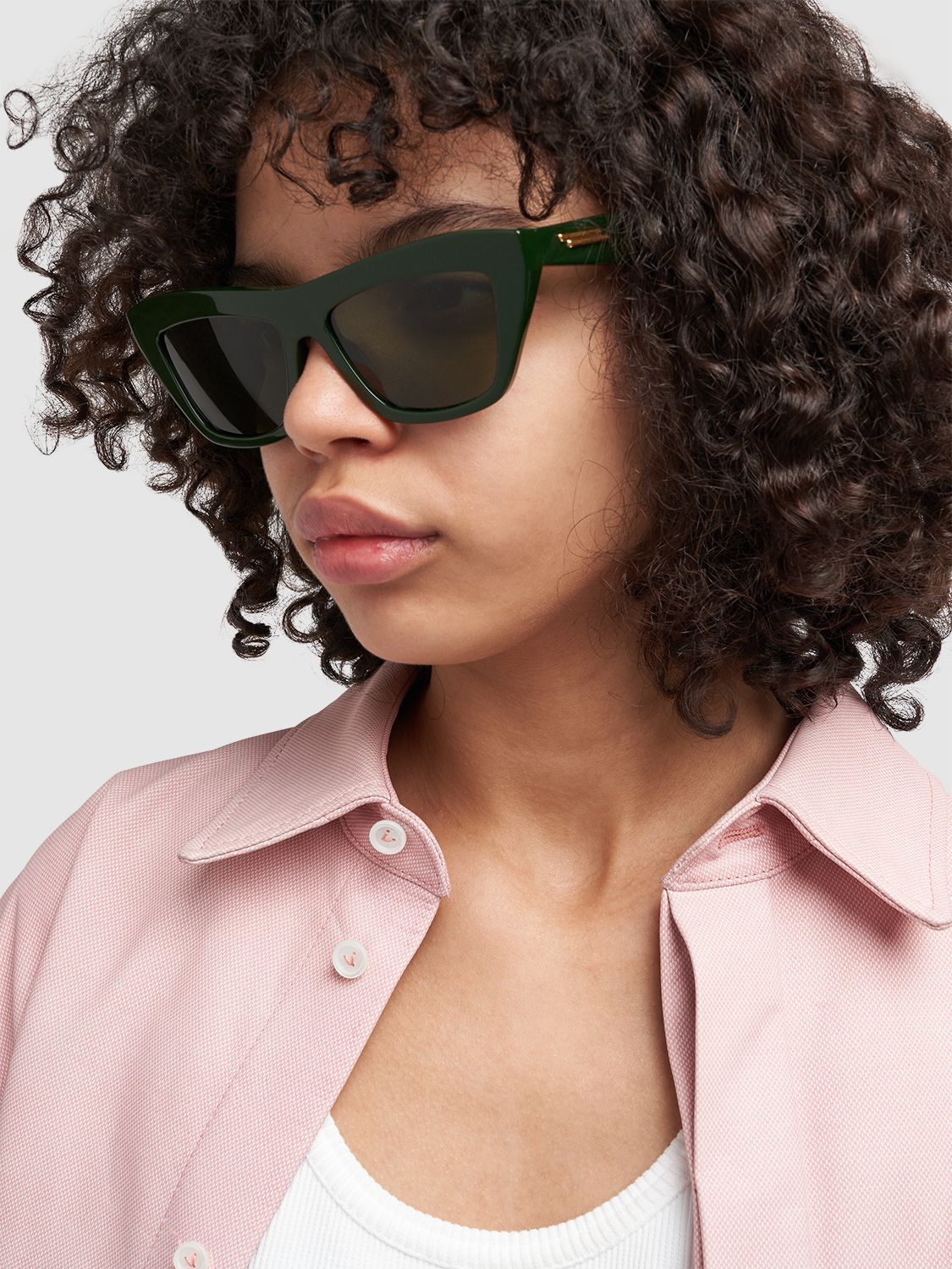 Shop Bottega Veneta Bv1121s Recycled Acetate Sunglasses In Green