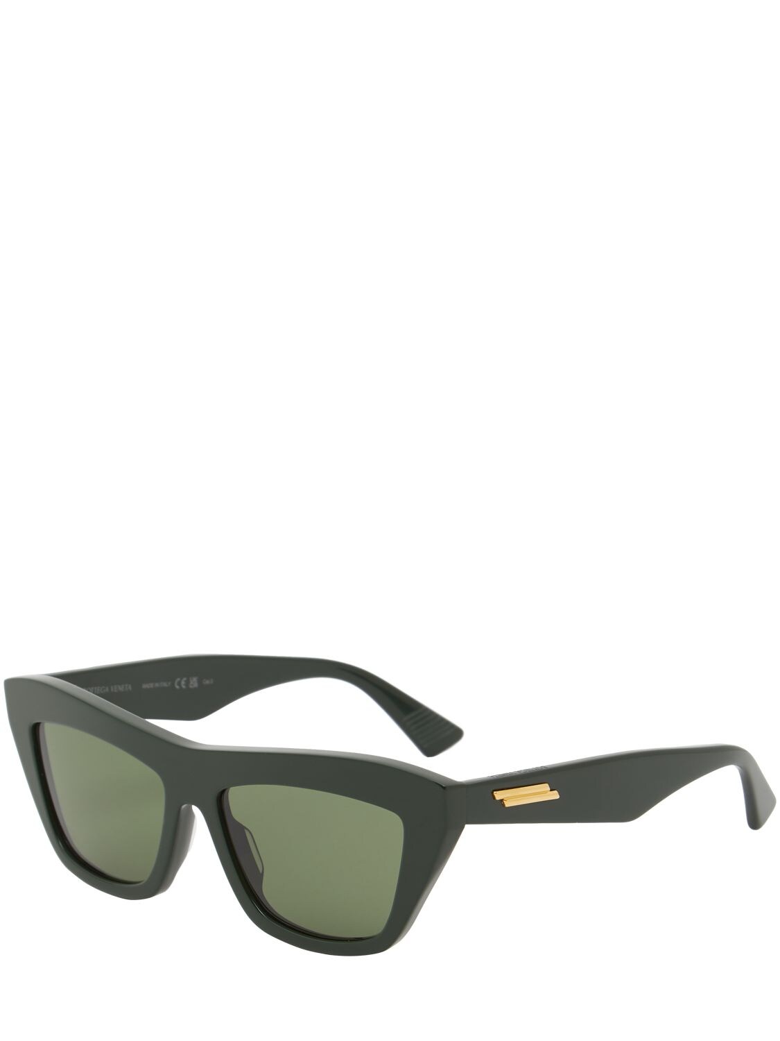 Shop Bottega Veneta Bv1121s Recycled Acetate Sunglasses In Green