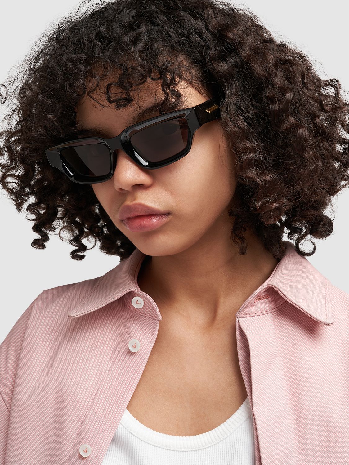 Shop Bottega Veneta Bv1250s Sharp Square Acetate Sunglasses In Black