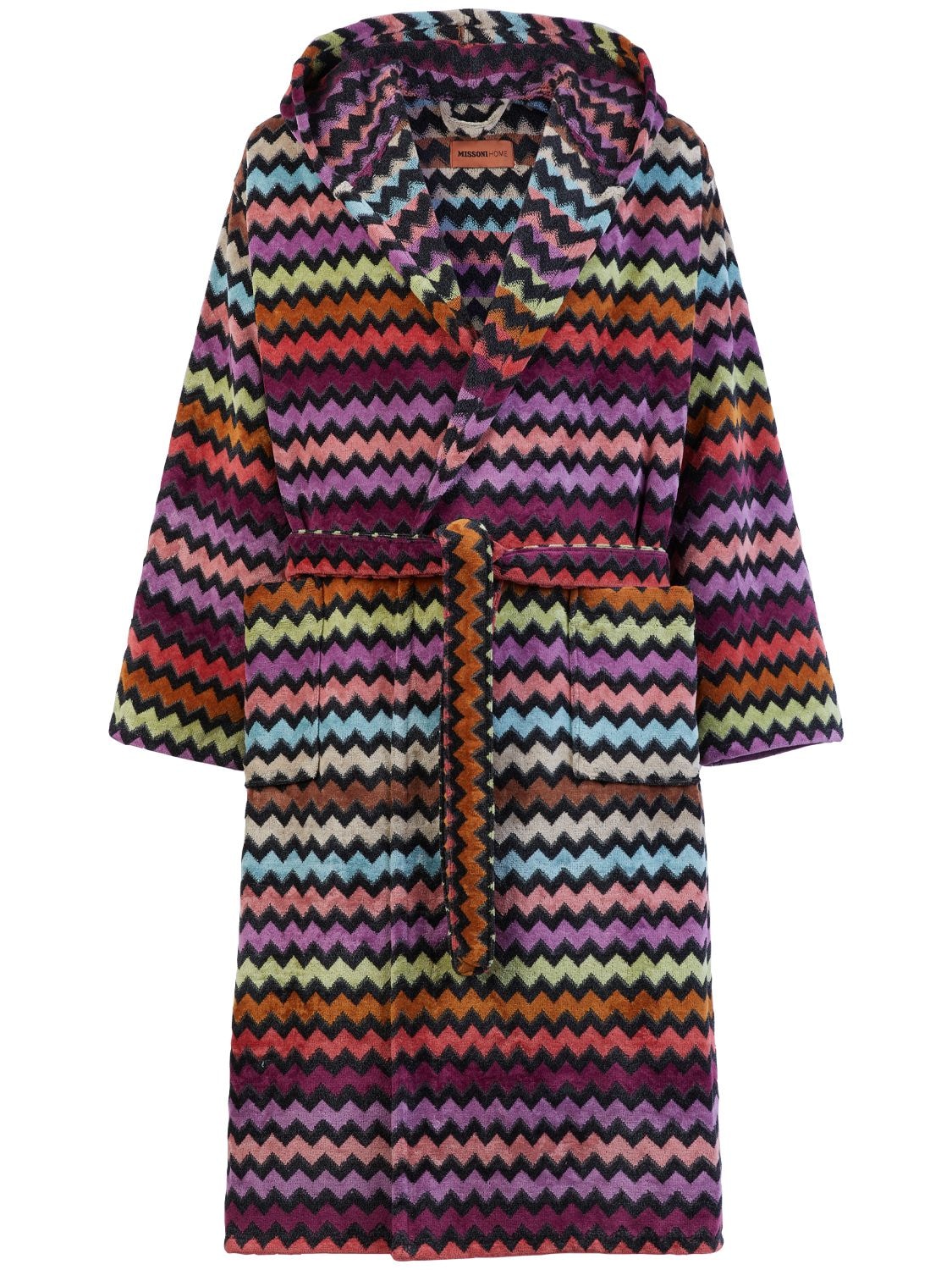 Missoni Home Collection Warner Hooded Bathrobe In Multicolor