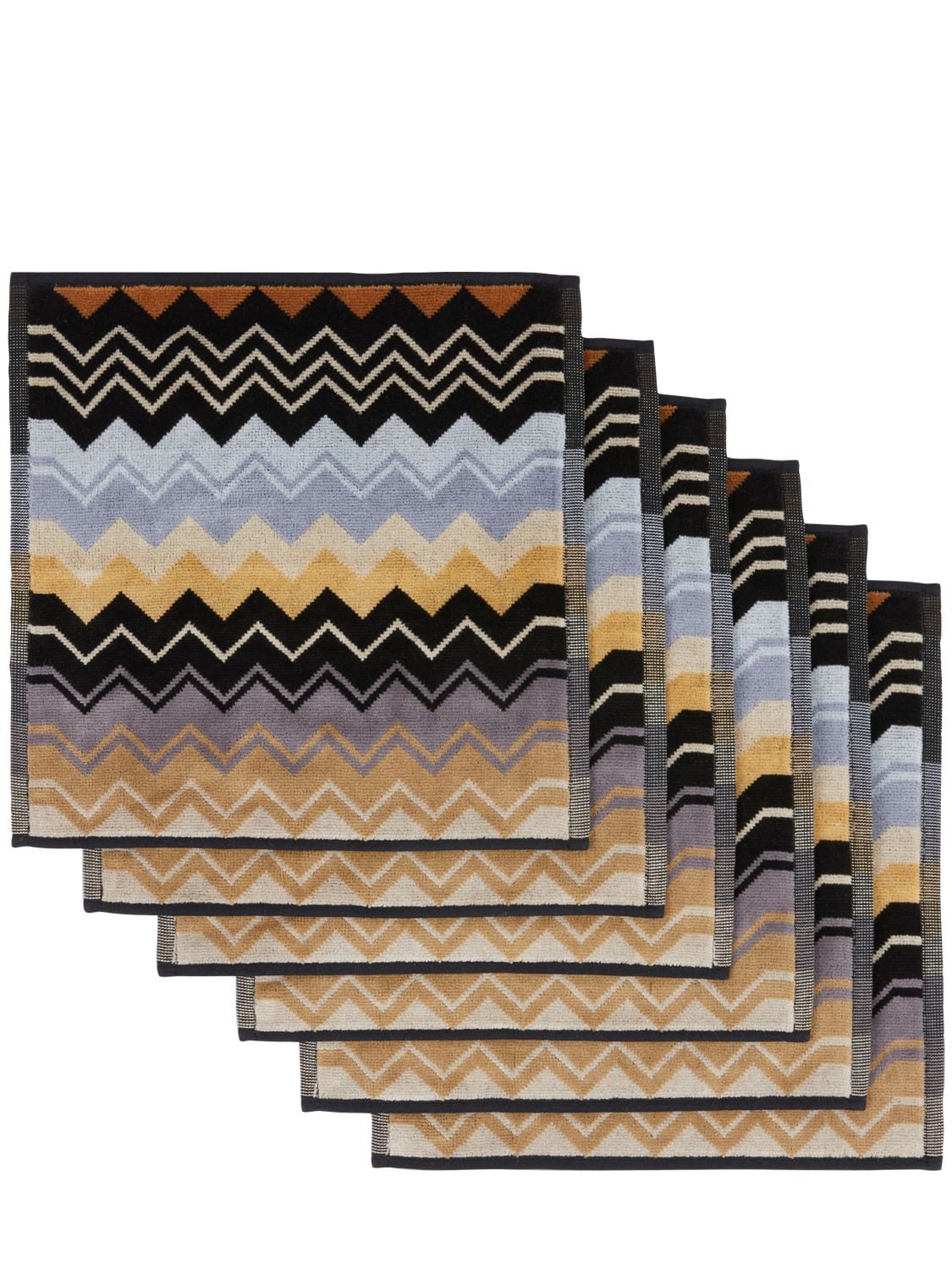 Missoni Home Collection Giacomo Set Of 6 Cotton Hand Towels In Multicolor