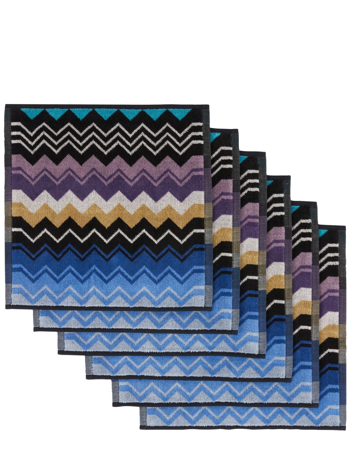 Missoni Home Collection Giacomo Set Of 6 Cotton Hand Towels In Multicolor