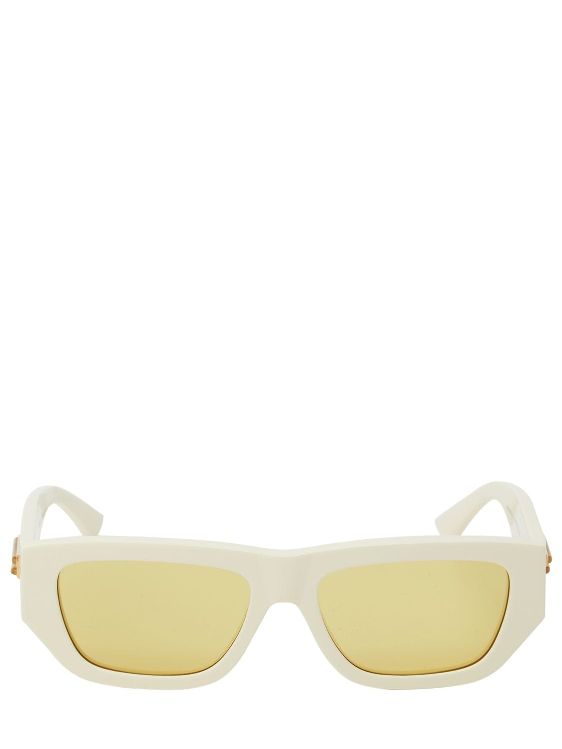 Shop Bottega Veneta Bv1252s Acetate Sunglasses In Ivory,yellow