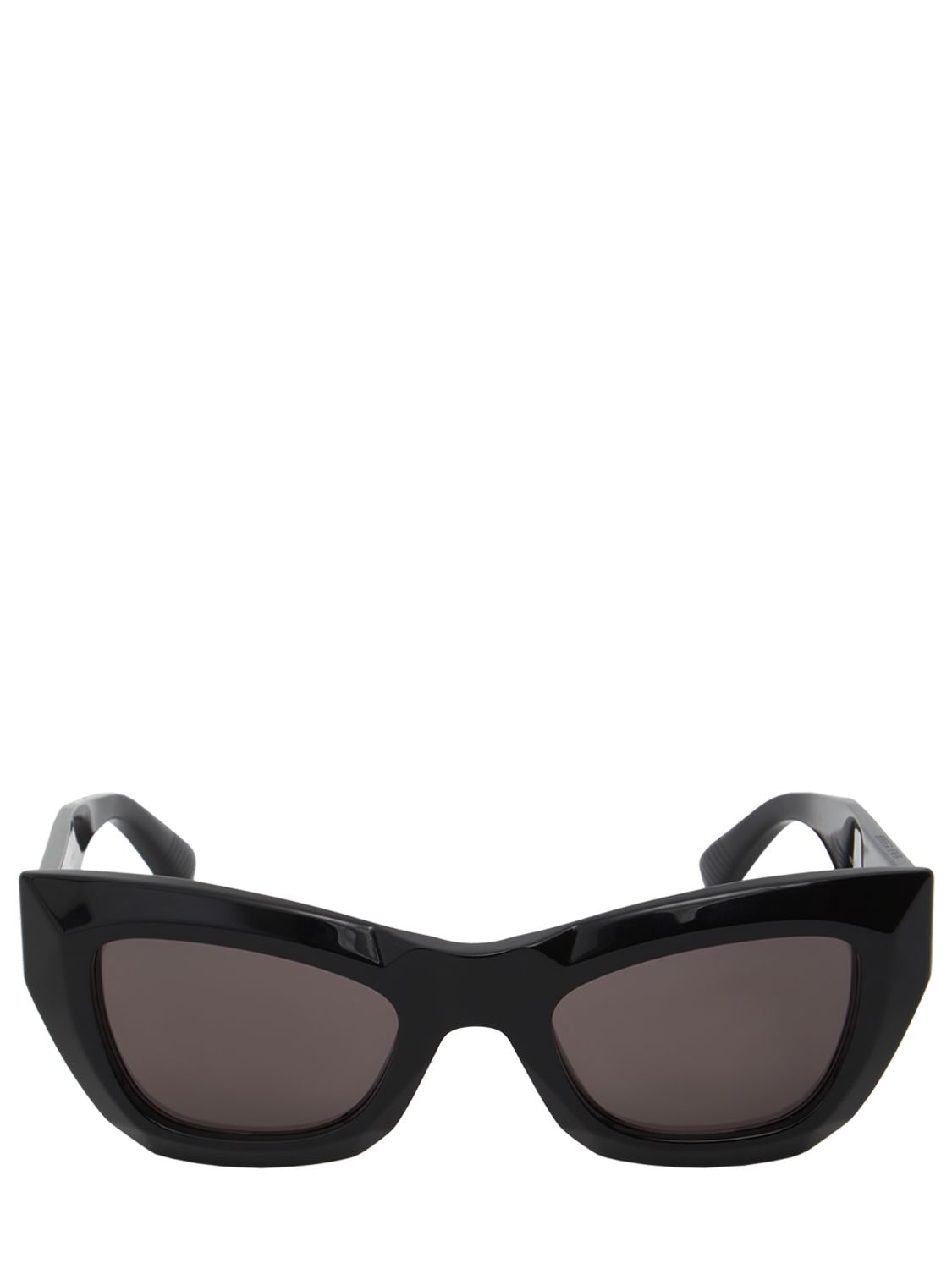 Shop Bottega Veneta Acetate Sunglasses In Black,grey