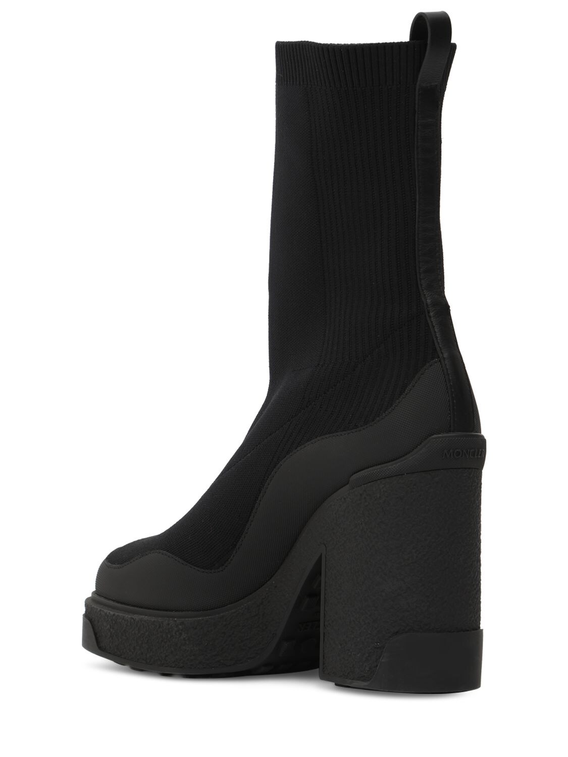 Shop Moncler 100mm Splora Pocket Nylon Ankle Boots In Black