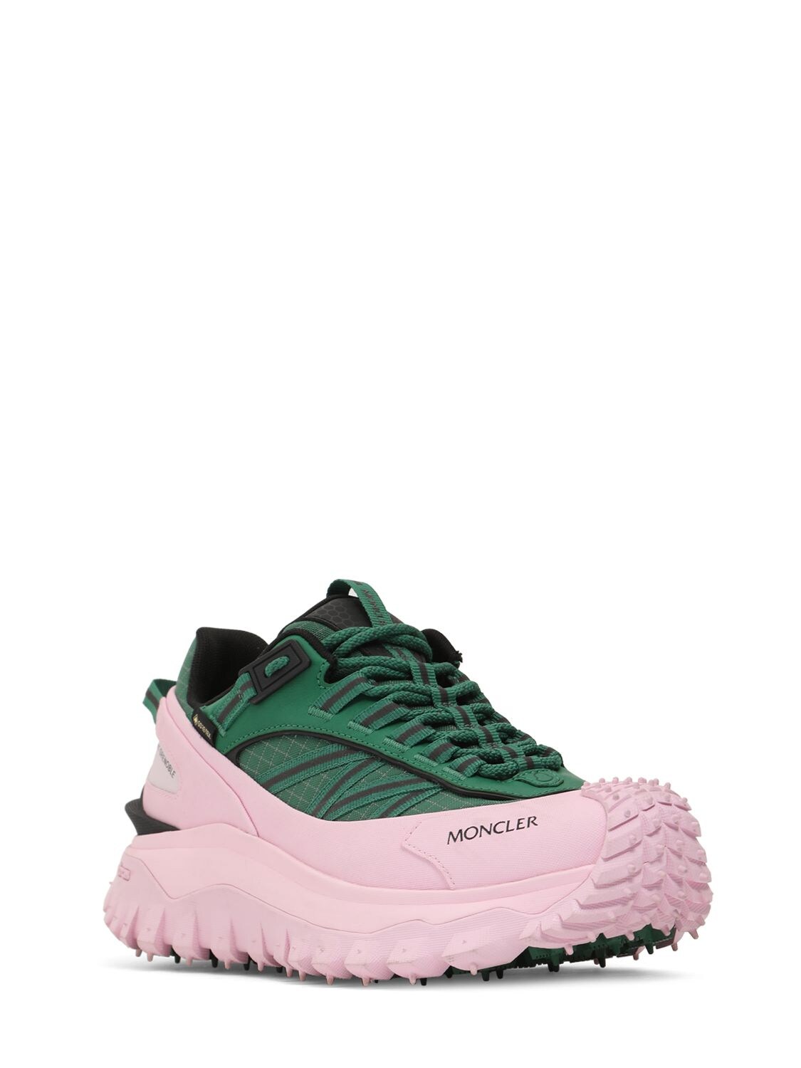 Shop Moncler 45mm Trailgrip Gtx Leather Sneakers In Multicolor